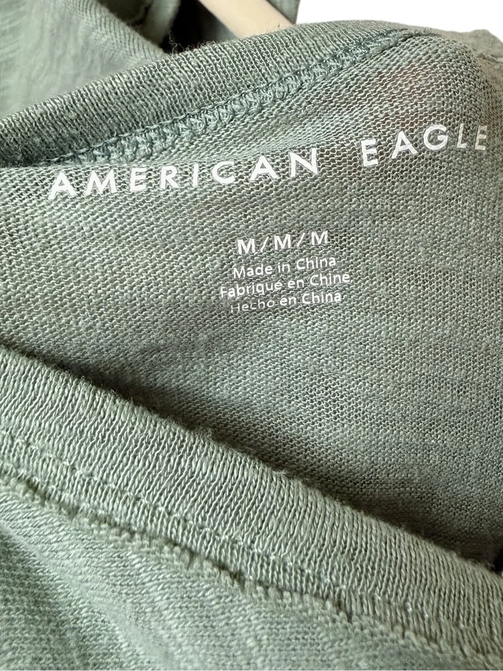 American Eagle Outfitters Medium Sage Green V-Neck Peplum Tunic - Picture 9 of 10